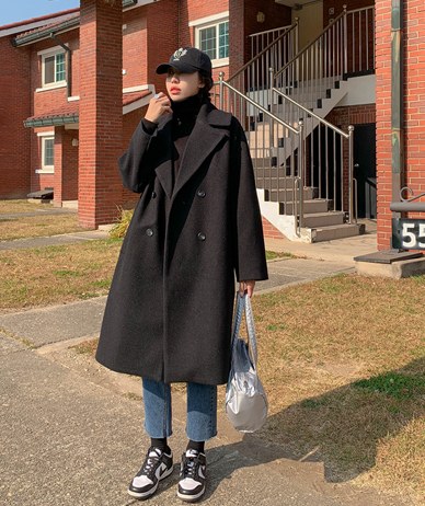 Daily line quilted wool coat