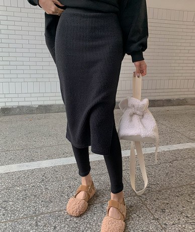 Techle knit long skirt leggings