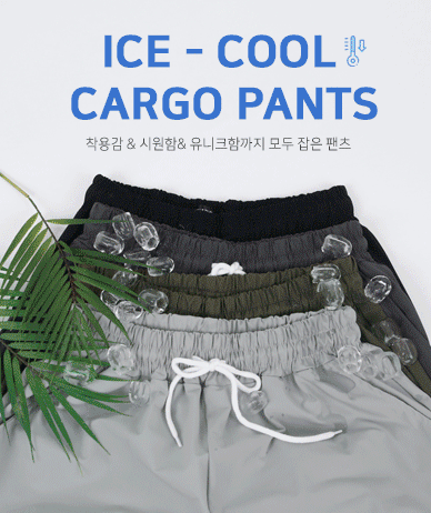 Ash Nylon Cargo Wide Cool Pants