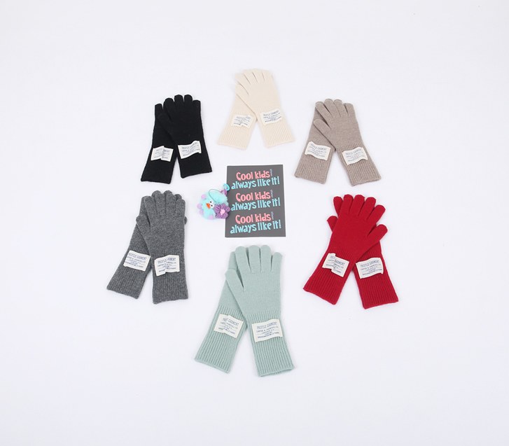 Patch cashmere touch gloves