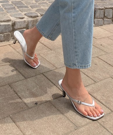 Fellow square flip-flop heels