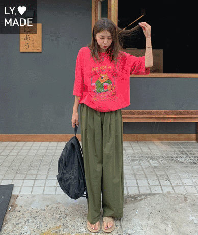[Special Sale 15%] Forever Patch Banding Baggy Wide Pants