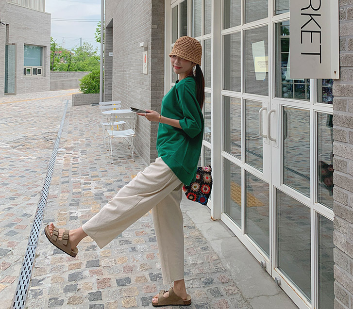 Dream Linen Banding Wide Pants