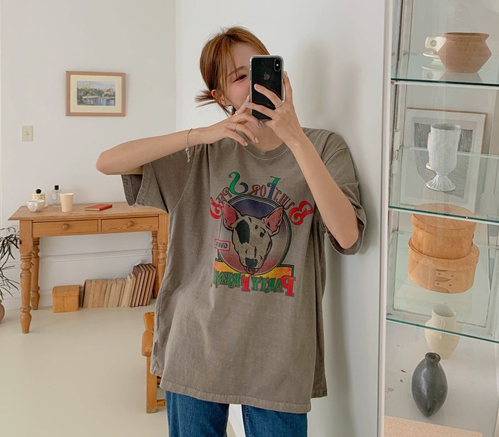 Puppy Printing Pigment Short-sleeve T-shirt