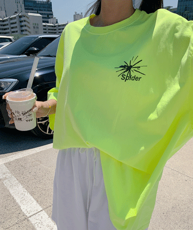 Spider printed pigment Short-sleeve Long t shirts
