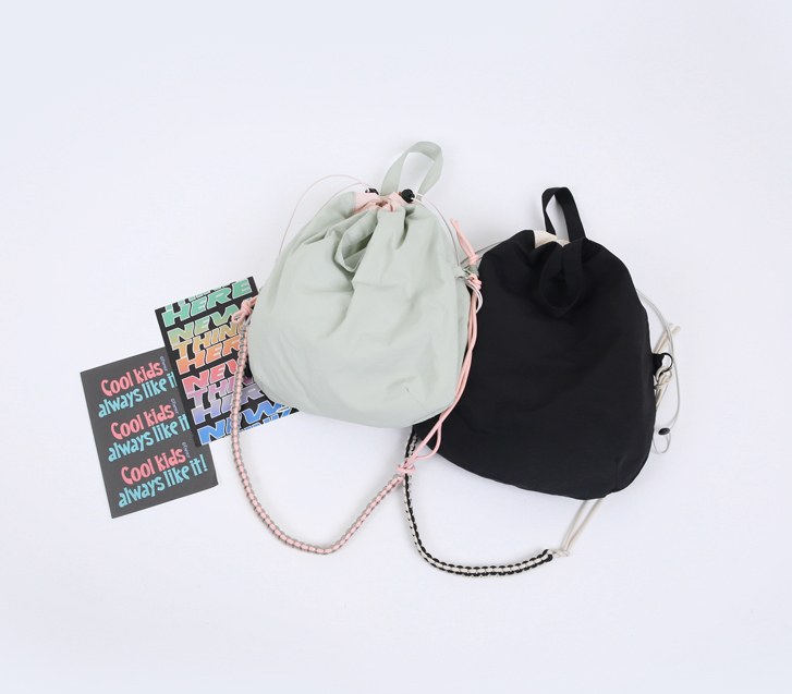 White color combination rope bag