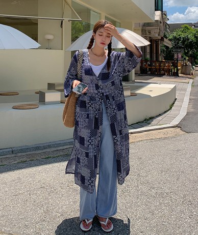 Select Paisley Robe Long cardigan