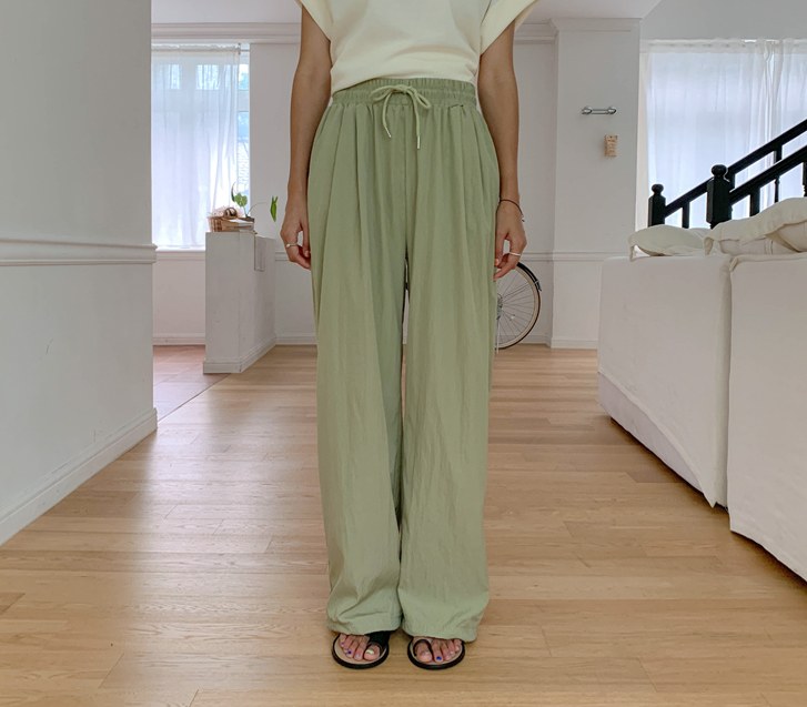 Shio String Cool Banding Wide Pants (Short/Longver)