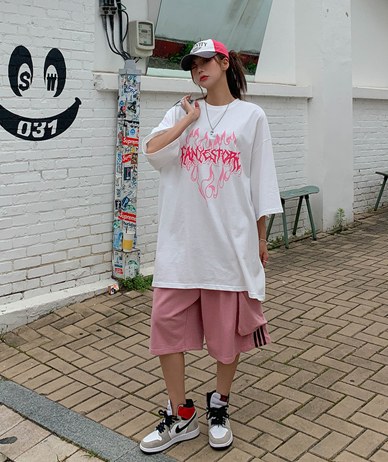 [Unisex] English Heart Dye Short-sleeve Long T-shirts