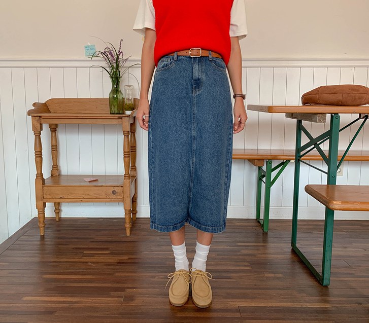 Lovett Denim Team Banding Rong skirt