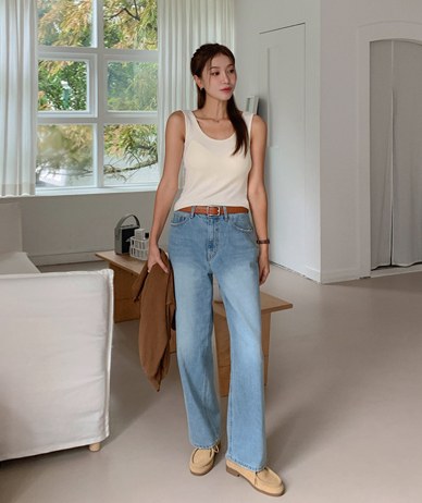 Wish Denim Banding Wide Pants