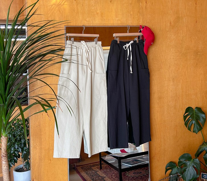 [30% off special sale] Bio Washing Pocket Banding Baggy Wide Pants