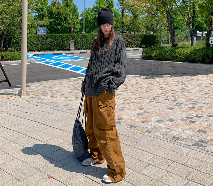 [Unisex]Us Nylon String Wide Pants