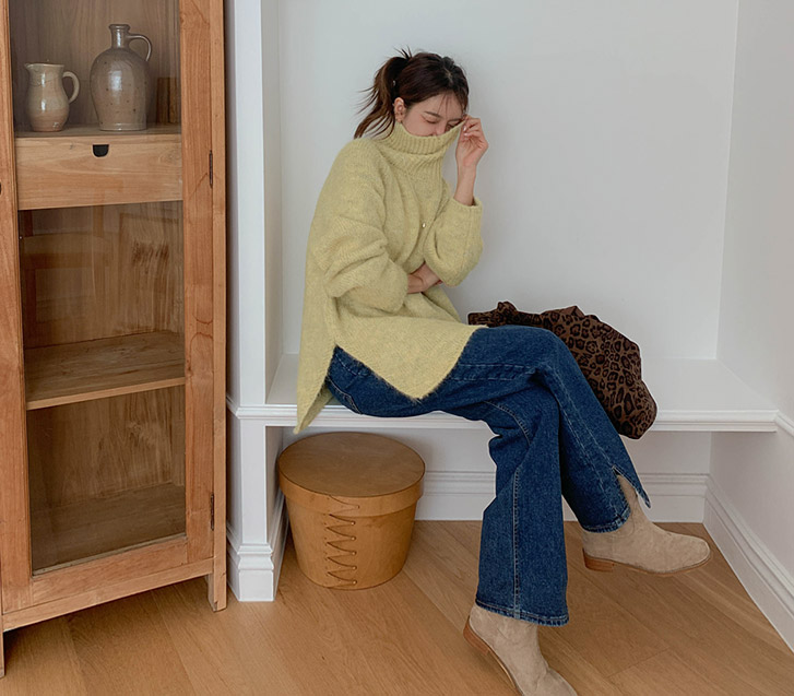 Roamer napping slit denim wide pants