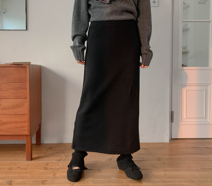 Melly Mink Fur Slit Banding Rong Skirt