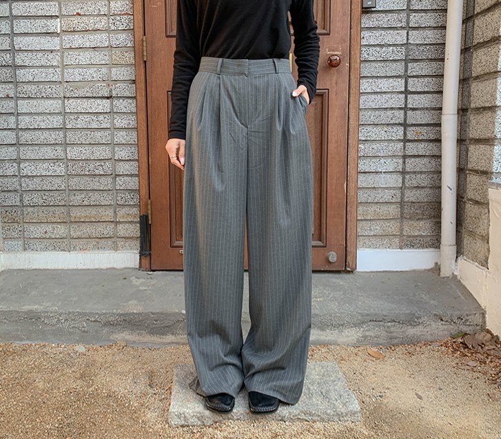 Sand Banding Stripe Wide Slacks