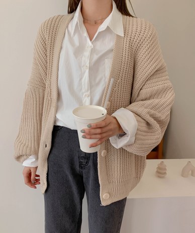 A1 Puff Haji Knit Cardigan