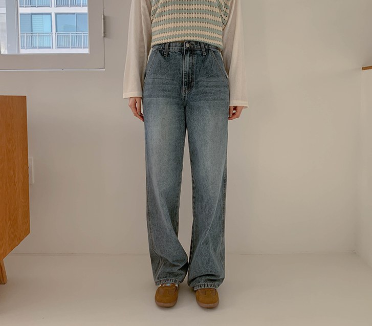 Edit Banding Denim Cut Wide Pants (Short/Basic/Longver)