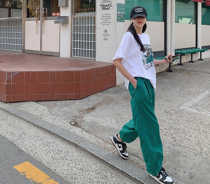 [Unisex] Washa Nylon String Wide Jogger Pants