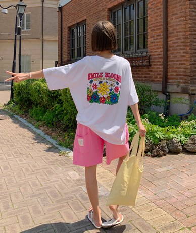 Smile Flower Nayeom Short-sleeve Long t shirts