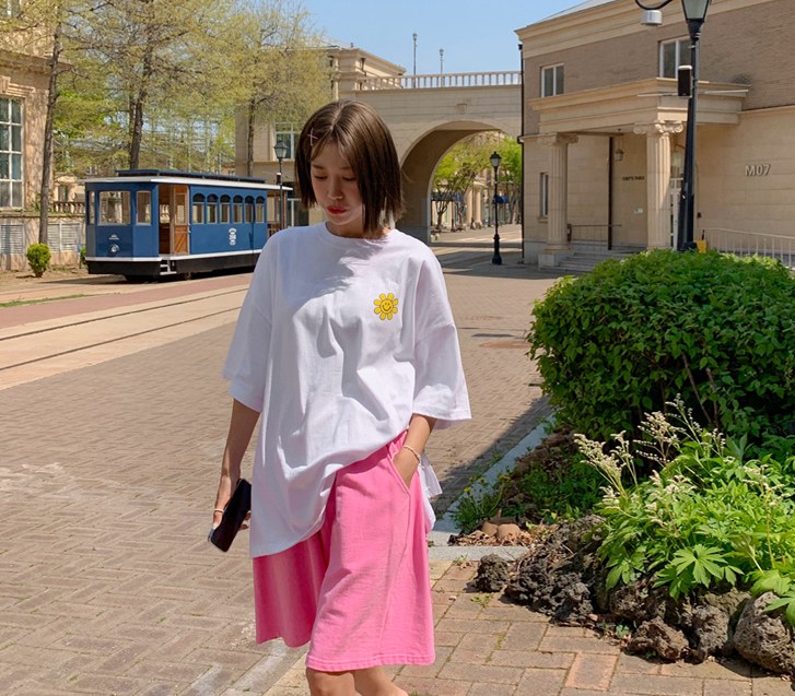 Smile Flower Nayeom Short-sleeve Long t shirts