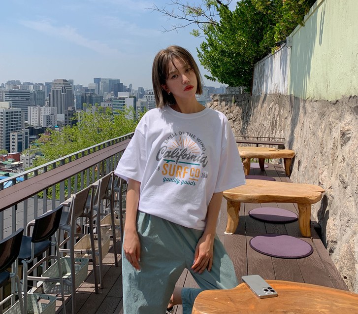 [Unisex] California English Dye Short-sleeve T-shirt