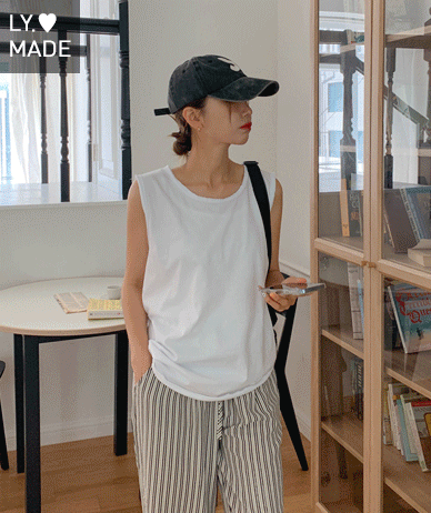 Pollen Normal Washing U-Neck Dekki Sleeveless Shirts