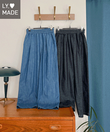 [12% off special sale] Light Washing Denim Banding 8-part exhaust pants