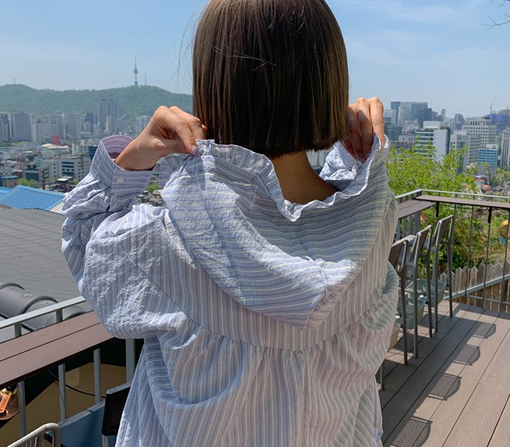 Freel Hood Stripe Long-sleeve Shirt Shirt