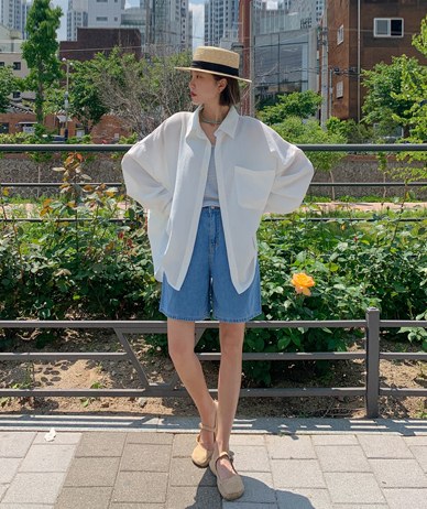Angel Linen Pocket Long-sleeve Shirt Shirt