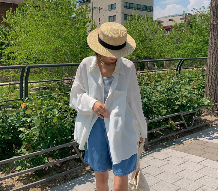 Angel Linen Pocket Long-sleeve Shirt Shirt
