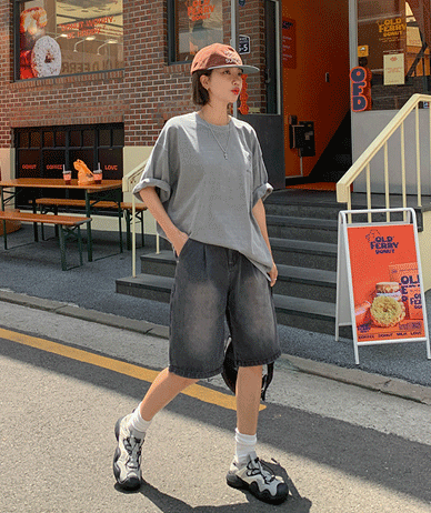 Code Pintuck Bermuda Denim Shorts
