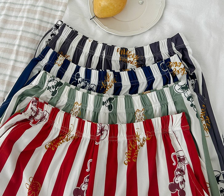 Jjonjjon Mickey Stripe Banding Pajama Pants