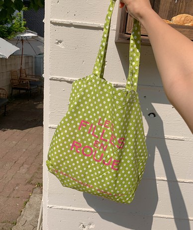 Lettering Yellow green Dot Eco Bag