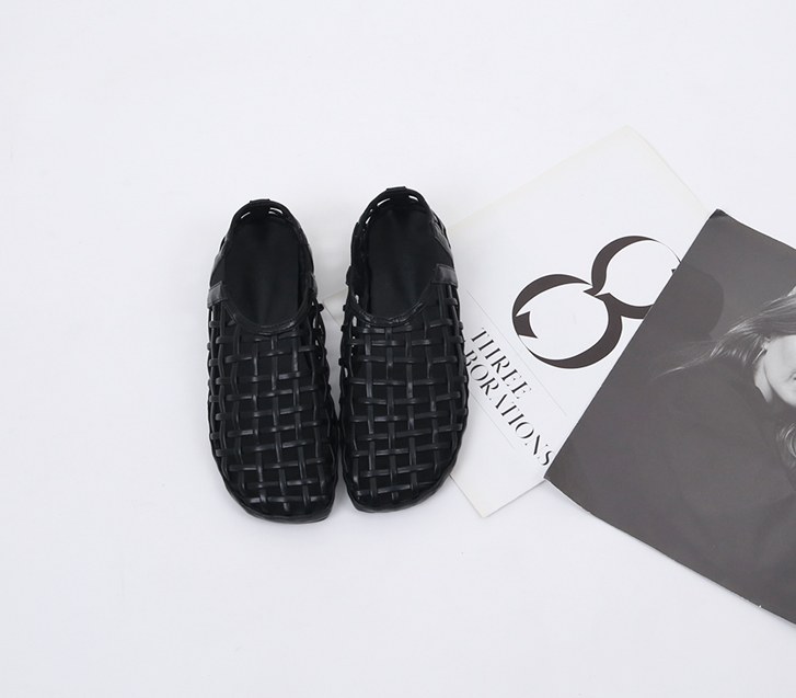 Square Net Flat Shoes