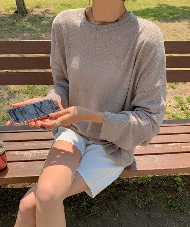 Miko Linen See-through look Long-sleeve T-shirt