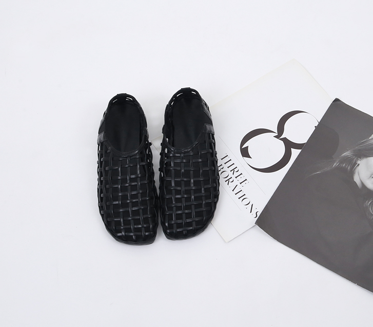 Square Net Flat Shoes