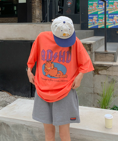 [Unisex] Garfield Nayem Pigment Short-sleeve Long t-shirts