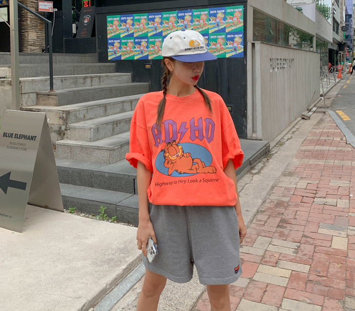 [Unisex] Garfield Nayem Pigment Short-sleeve Long t-shirts