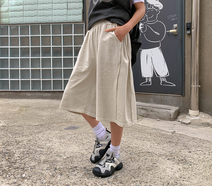 [Unisex] Nova Cut Pigment Banding Bermuda Pants
