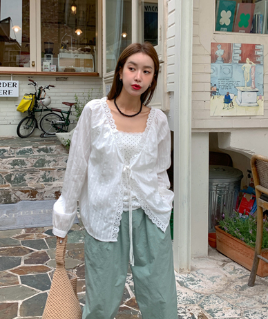 Dani V-neck Race Blouse Cardigan