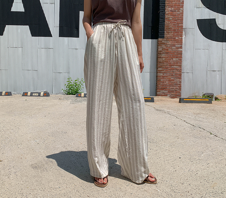 Elo Dangara Linen Banding Wide Pants