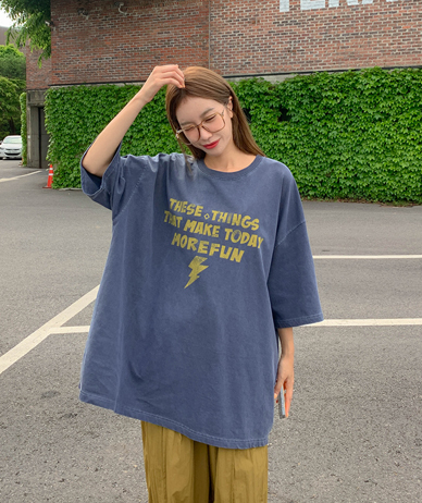 [Unisex] Thunder Nayeom Pigment Short-sleeve Long t-shirts