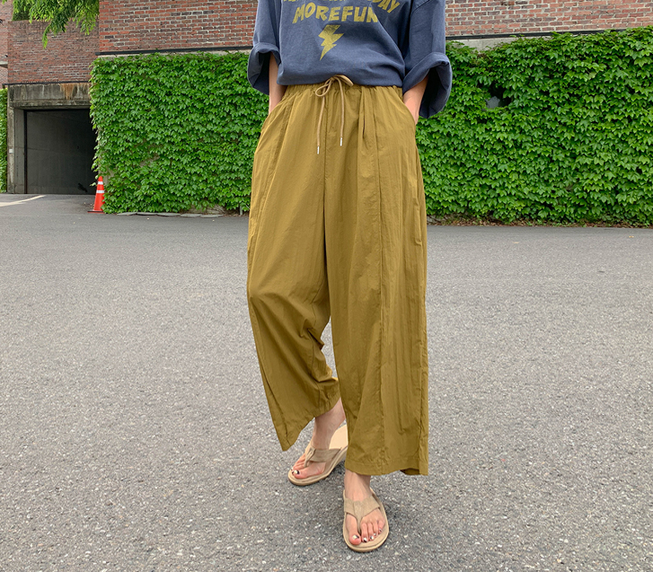 Kyle Banding Pintuck Wide Pants