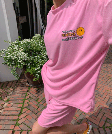 Nice Nayeom Terry Short-sleeve Shorts Training set