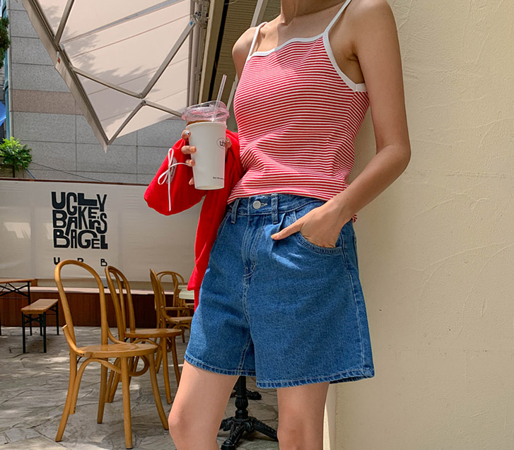 Leon Pintuck Denim Shorts