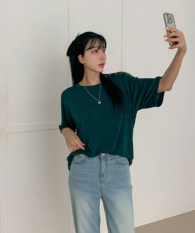Helly Basic Round neck Span Short Sleeves T-shirt