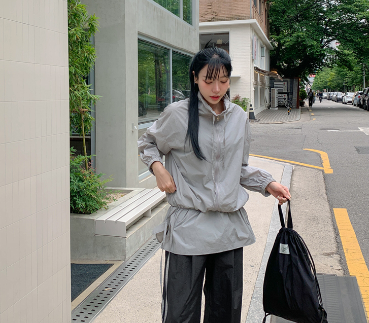 Water Shirring Nylon Windbreak Wrap Skirt Set