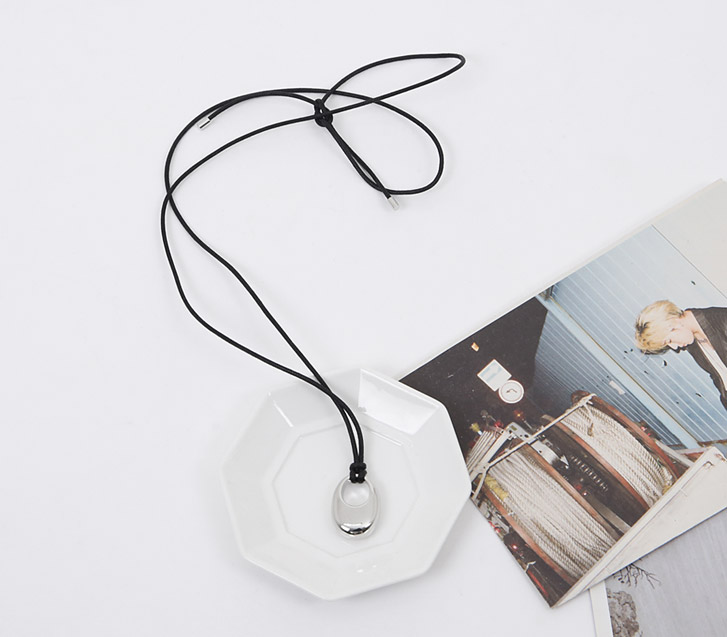 Scone Leather Strap String Long Necklace