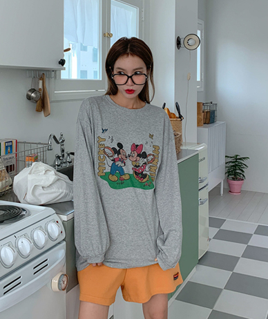 Dancing Mickey Na-Yeom Long-sleeve Long t shirts